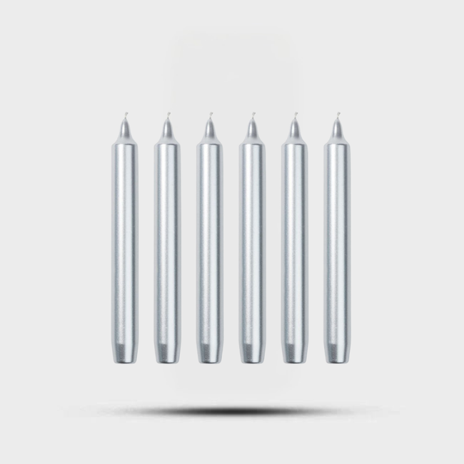 Madeleines Taper Candles Silver