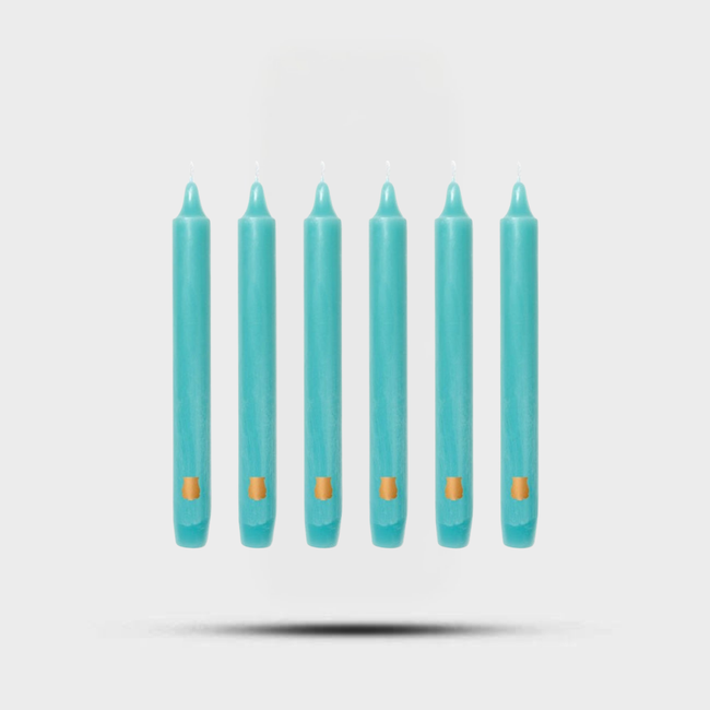 Madeleines Taper Candles Aqua